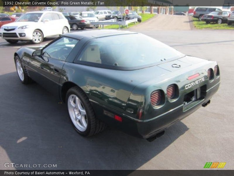 Polo Green Metallic / Tan 1992 Chevrolet Corvette Coupe