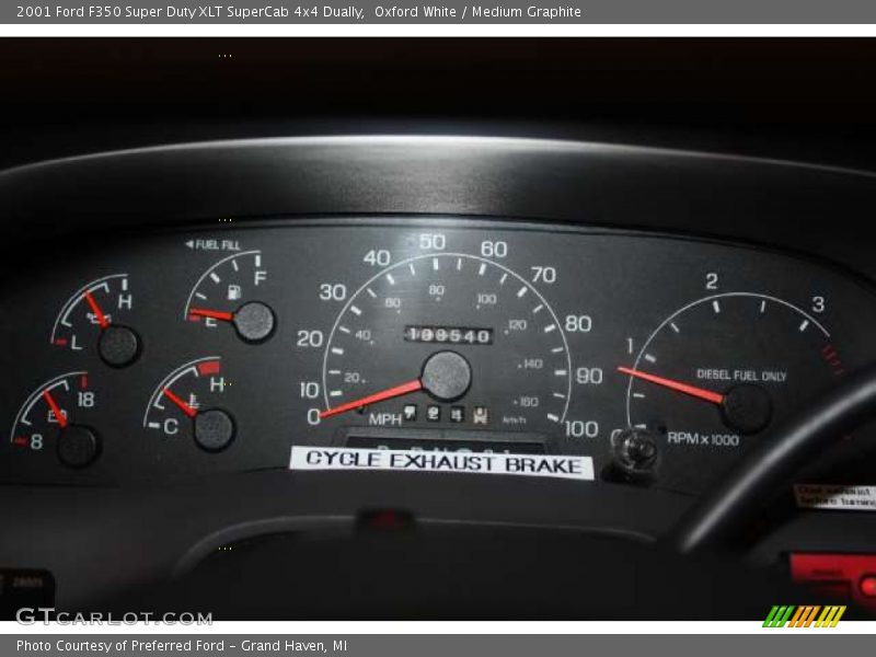 Oxford White / Medium Graphite 2001 Ford F350 Super Duty XLT SuperCab 4x4 Dually