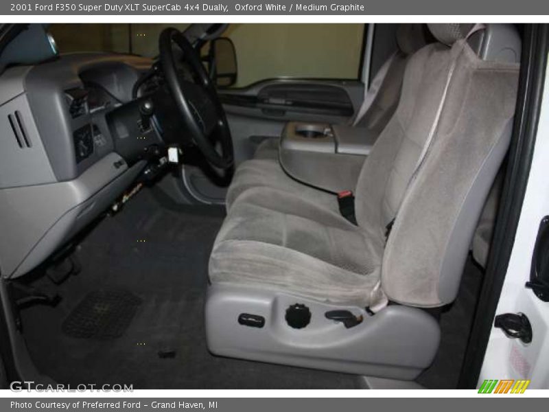 Oxford White / Medium Graphite 2001 Ford F350 Super Duty XLT SuperCab 4x4 Dually