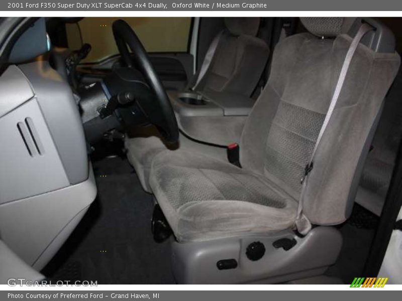 Oxford White / Medium Graphite 2001 Ford F350 Super Duty XLT SuperCab 4x4 Dually