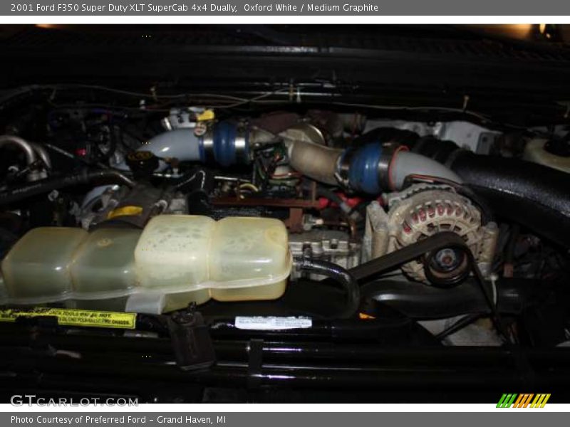 Oxford White / Medium Graphite 2001 Ford F350 Super Duty XLT SuperCab 4x4 Dually