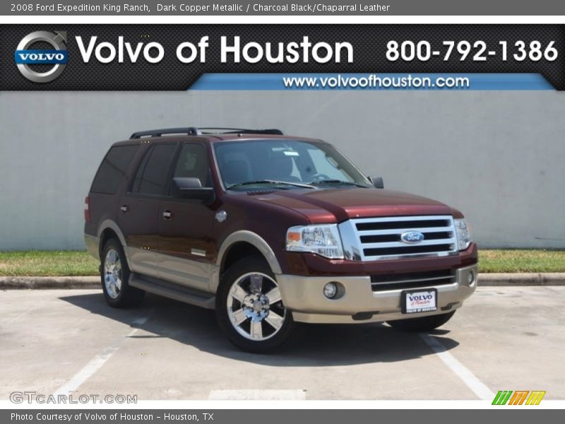Dark Copper Metallic / Charcoal Black/Chaparral Leather 2008 Ford Expedition King Ranch