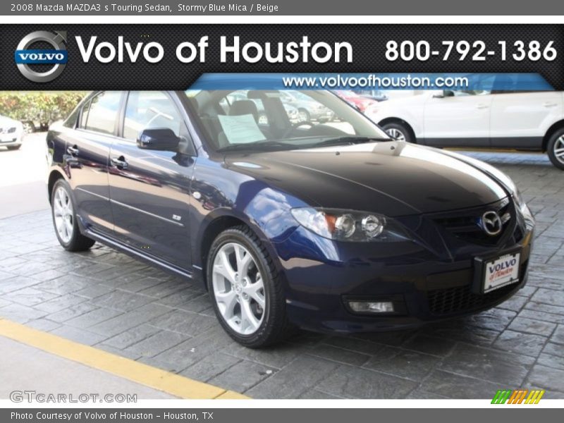 Stormy Blue Mica / Beige 2008 Mazda MAZDA3 s Touring Sedan