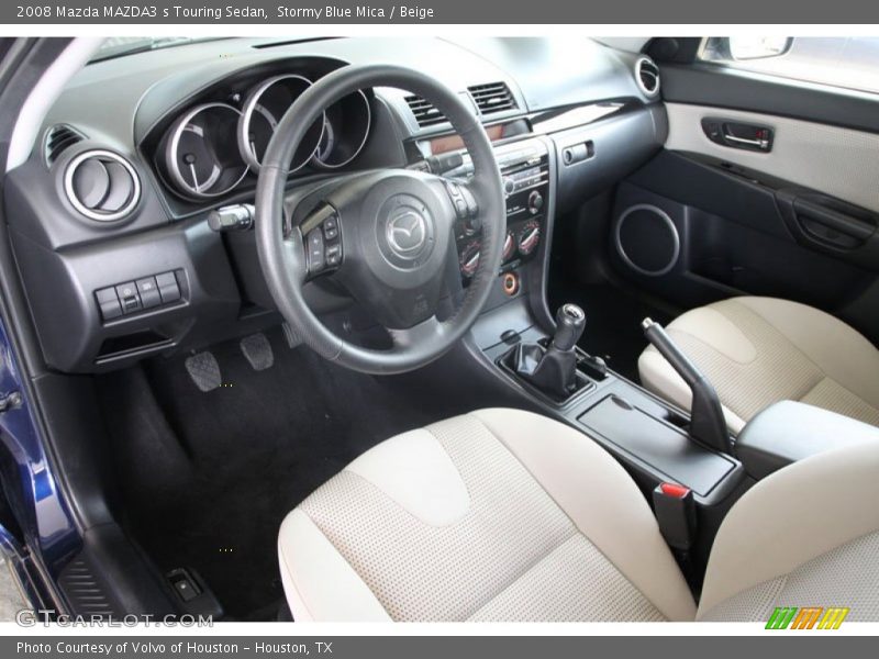 Stormy Blue Mica / Beige 2008 Mazda MAZDA3 s Touring Sedan
