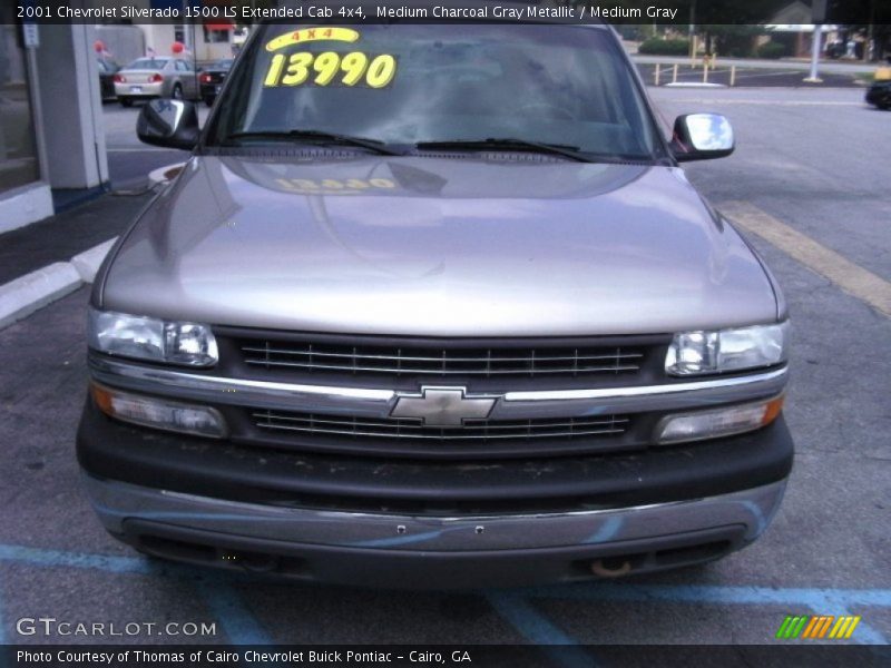 Medium Charcoal Gray Metallic / Medium Gray 2001 Chevrolet Silverado 1500 LS Extended Cab 4x4
