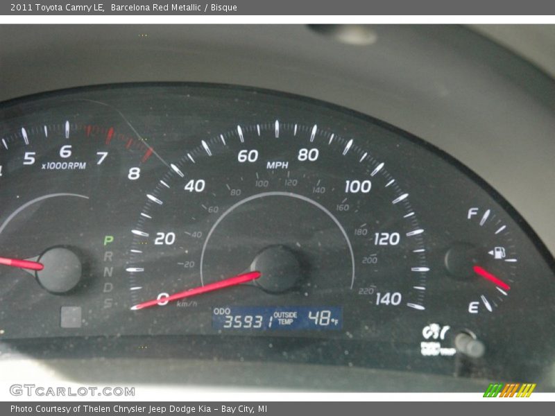Barcelona Red Metallic / Bisque 2011 Toyota Camry LE