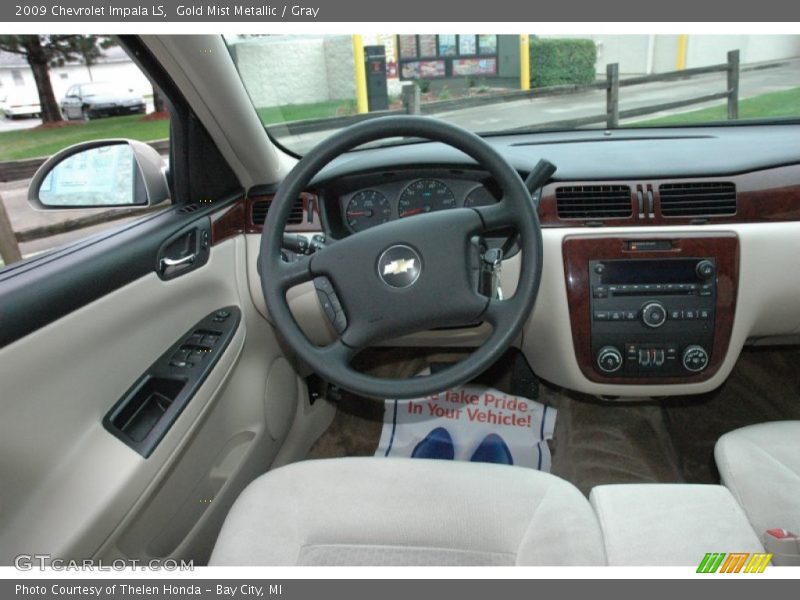 Gold Mist Metallic / Gray 2009 Chevrolet Impala LS
