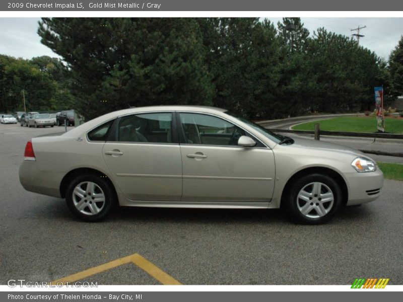 Gold Mist Metallic / Gray 2009 Chevrolet Impala LS