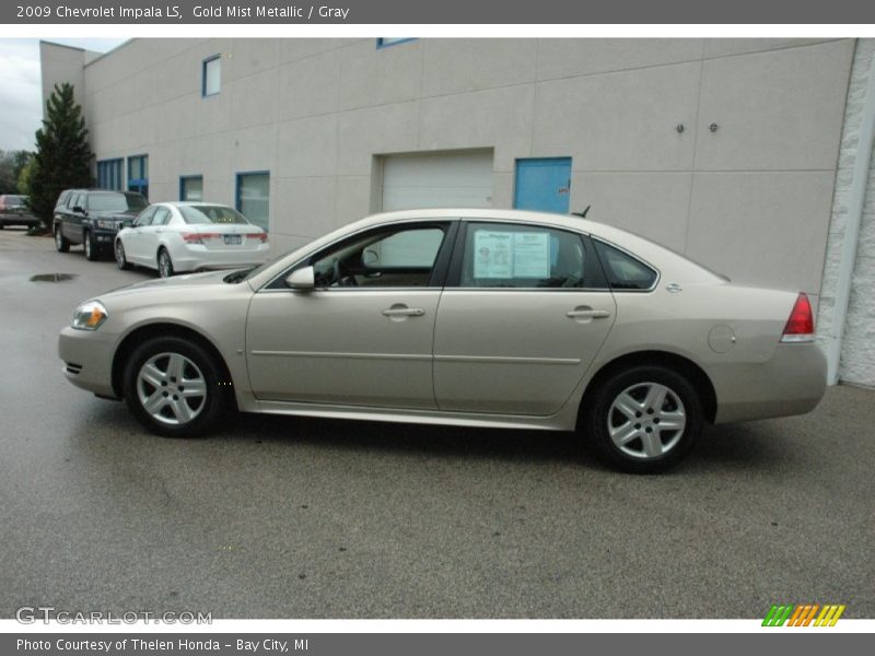 Gold Mist Metallic / Gray 2009 Chevrolet Impala LS