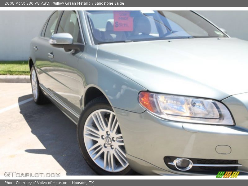 Willow Green Metallic / Sandstone Beige 2008 Volvo S80 V8 AWD