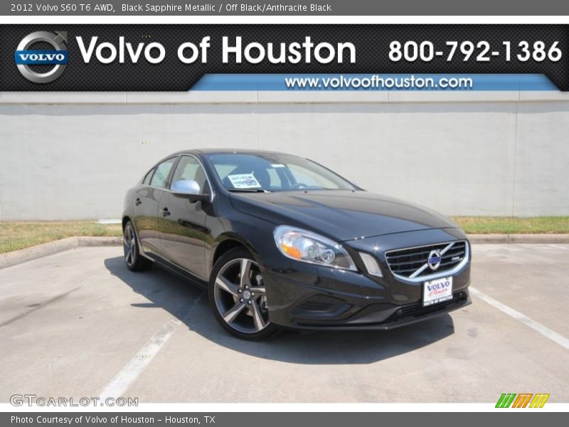 Black Sapphire Metallic / Off Black/Anthracite Black 2012 Volvo S60 T6 AWD