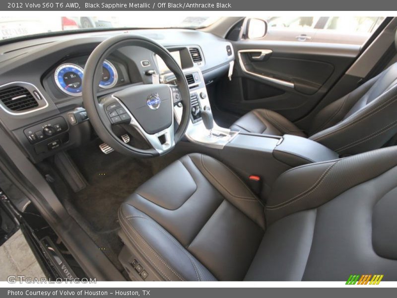  2012 S60 T6 AWD Off Black/Anthracite Black Interior