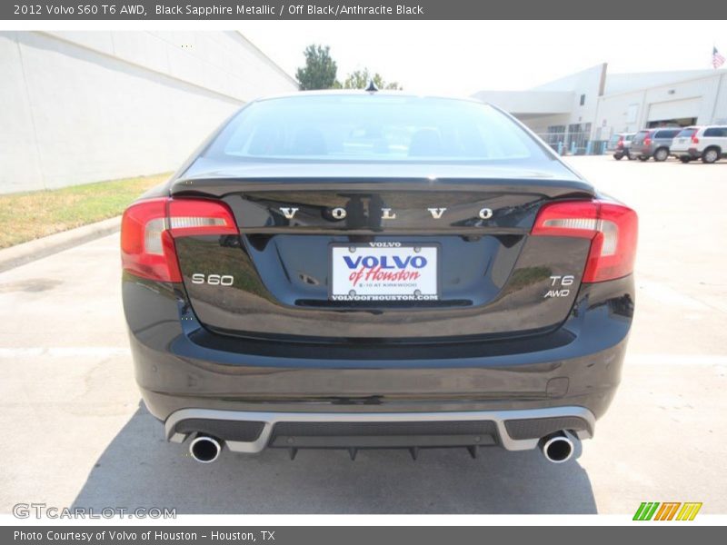 Black Sapphire Metallic / Off Black/Anthracite Black 2012 Volvo S60 T6 AWD