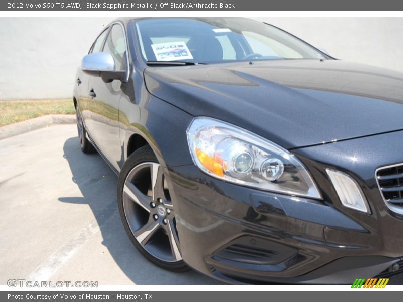 Black Sapphire Metallic / Off Black/Anthracite Black 2012 Volvo S60 T6 AWD