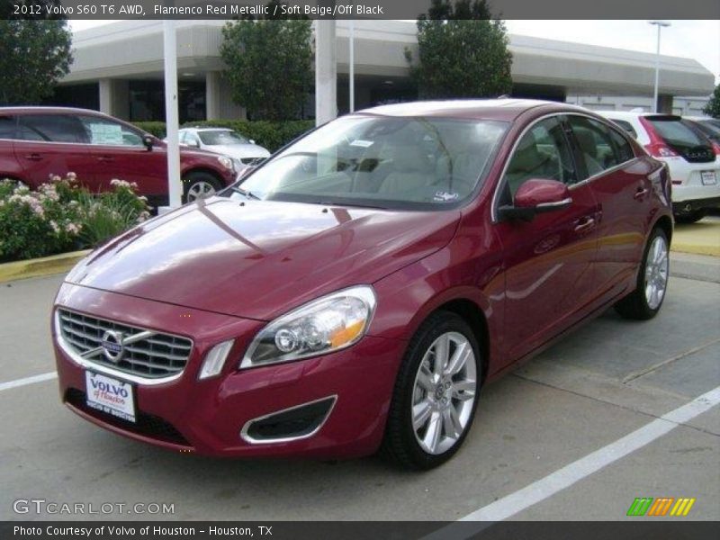 Flamenco Red Metallic / Soft Beige/Off Black 2012 Volvo S60 T6 AWD