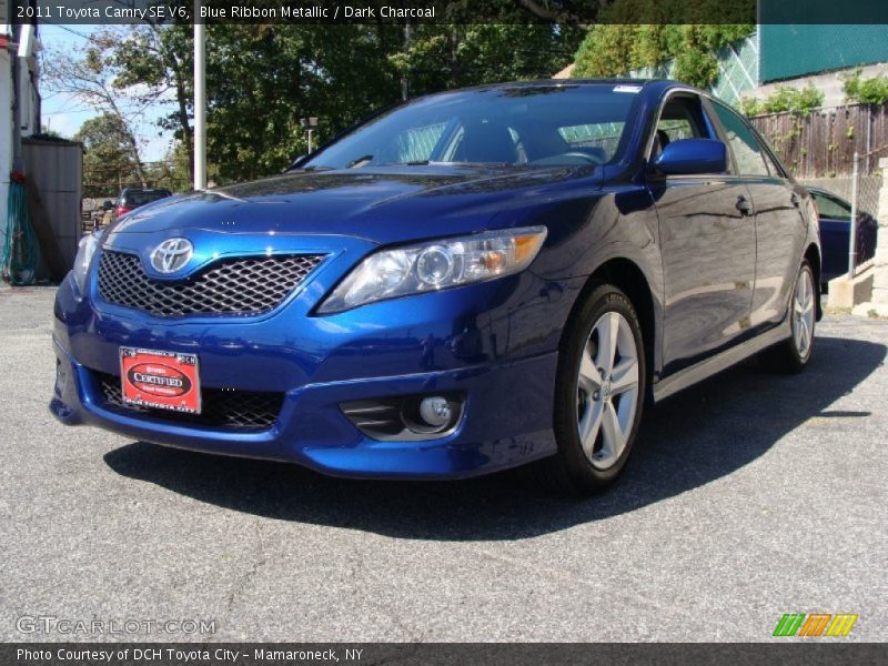 Blue Ribbon Metallic / Dark Charcoal 2011 Toyota Camry SE V6