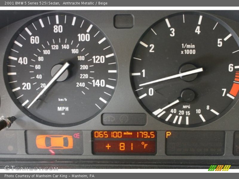 Anthracite Metallic / Beige 2001 BMW 5 Series 525i Sedan