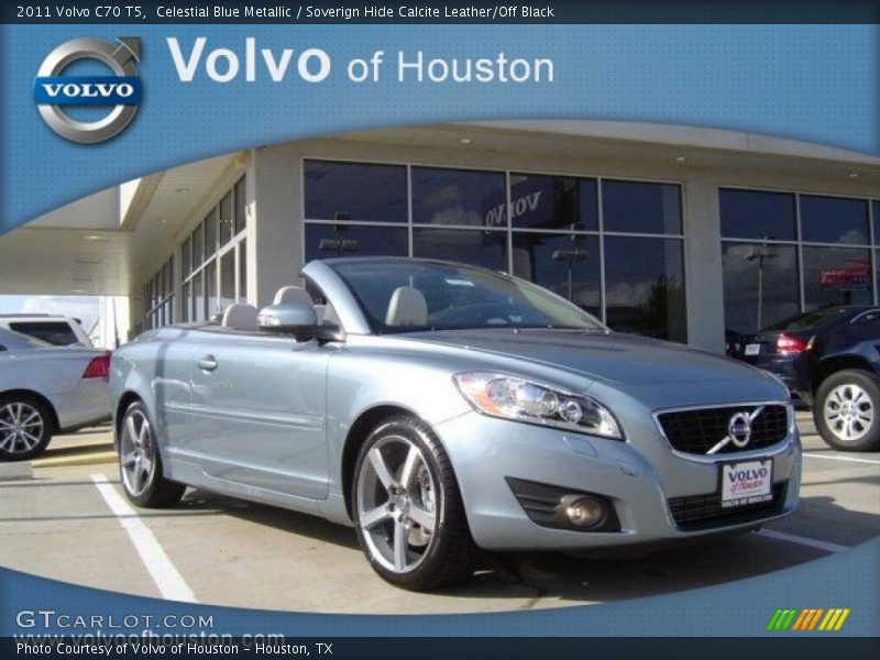 Celestial Blue Metallic / Soverign Hide Calcite Leather/Off Black 2011 Volvo C70 T5