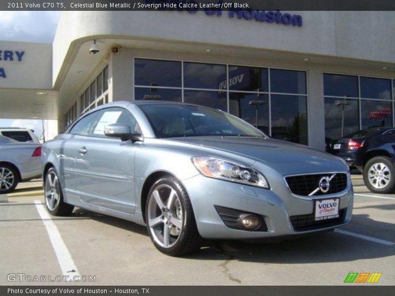 Celestial Blue Metallic / Soverign Hide Calcite Leather/Off Black 2011 Volvo C70 T5