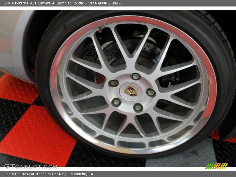 Arctic Silver Metallic / Black 2004 Porsche 911 Carrera 4 Cabriolet