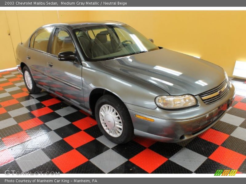 Medium Gray Metallic / Neutral Beige 2003 Chevrolet Malibu Sedan
