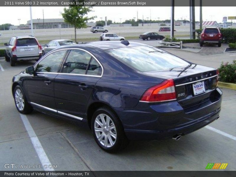 Caspian Blue Metallic / Espresso Brown/Soft Beige 2011 Volvo S80 3.2 Inscription