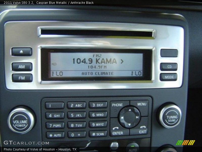 Caspian Blue Metallic / Anthracite Black 2011 Volvo S80 3.2