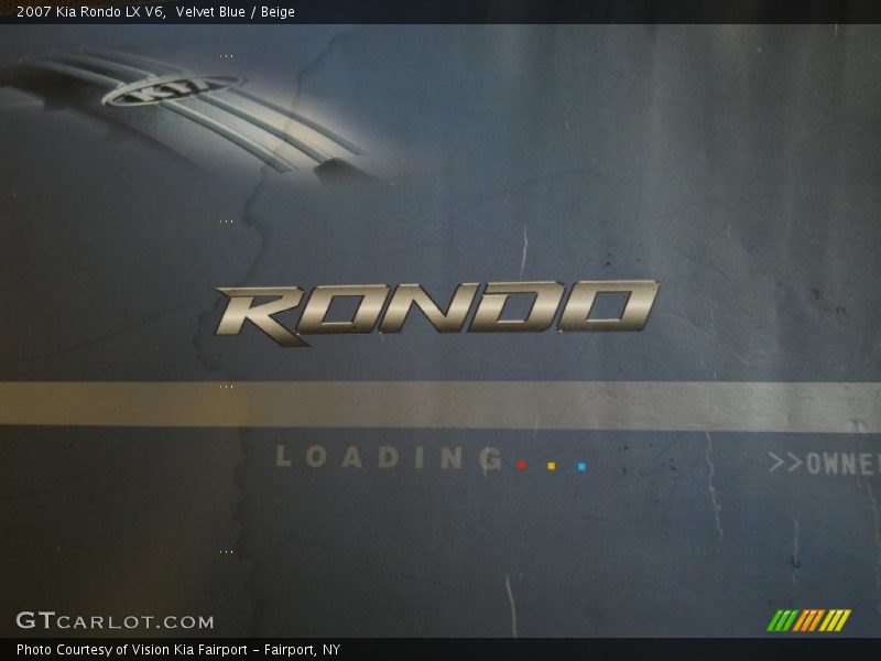 Velvet Blue / Beige 2007 Kia Rondo LX V6