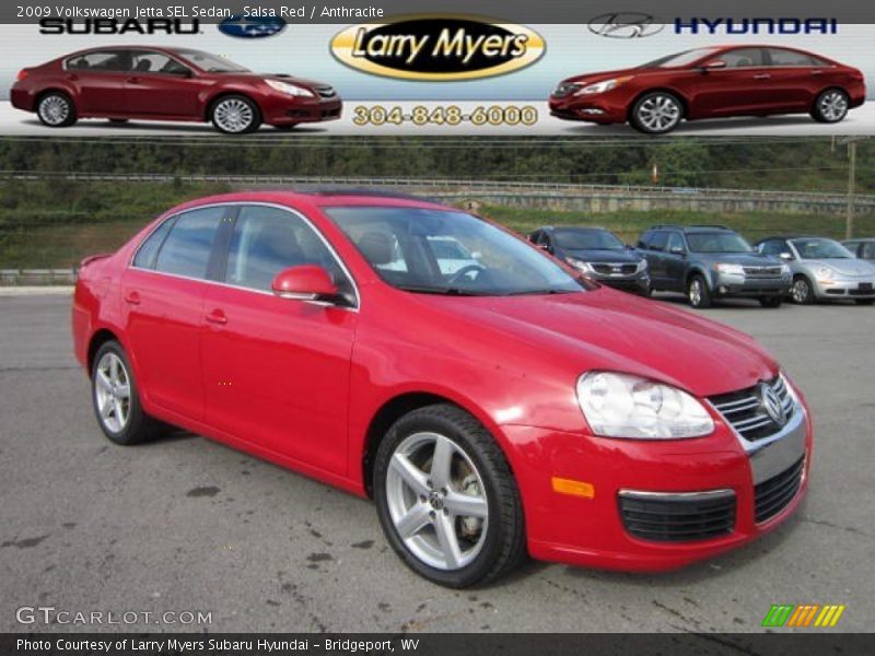 Salsa Red / Anthracite 2009 Volkswagen Jetta SEL Sedan
