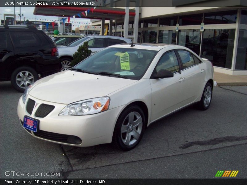 Ivory White / Ebony Black 2008 Pontiac G6 Sedan