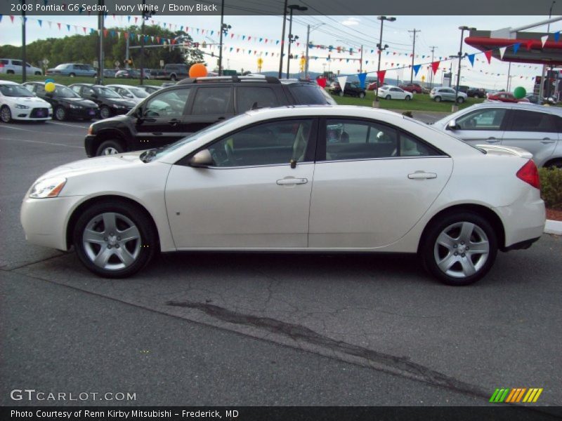 Ivory White / Ebony Black 2008 Pontiac G6 Sedan