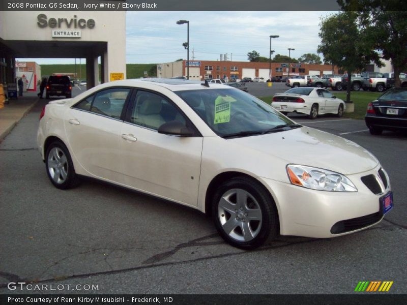 Ivory White / Ebony Black 2008 Pontiac G6 Sedan