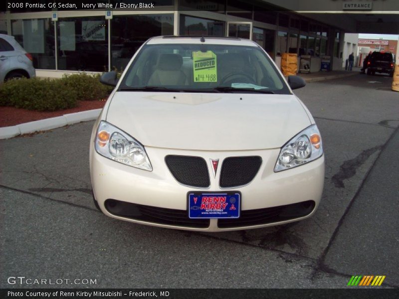 Ivory White / Ebony Black 2008 Pontiac G6 Sedan