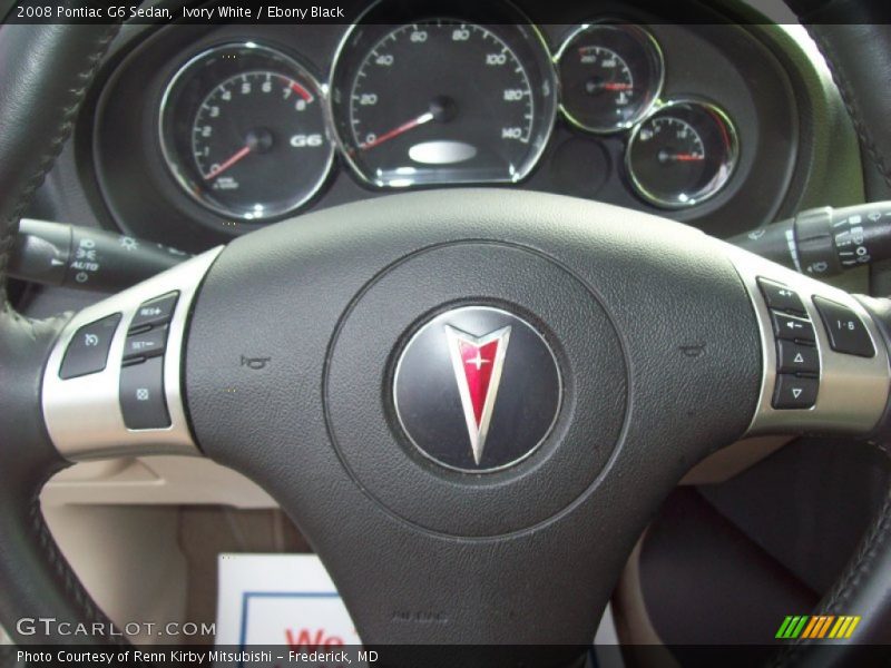 Ivory White / Ebony Black 2008 Pontiac G6 Sedan