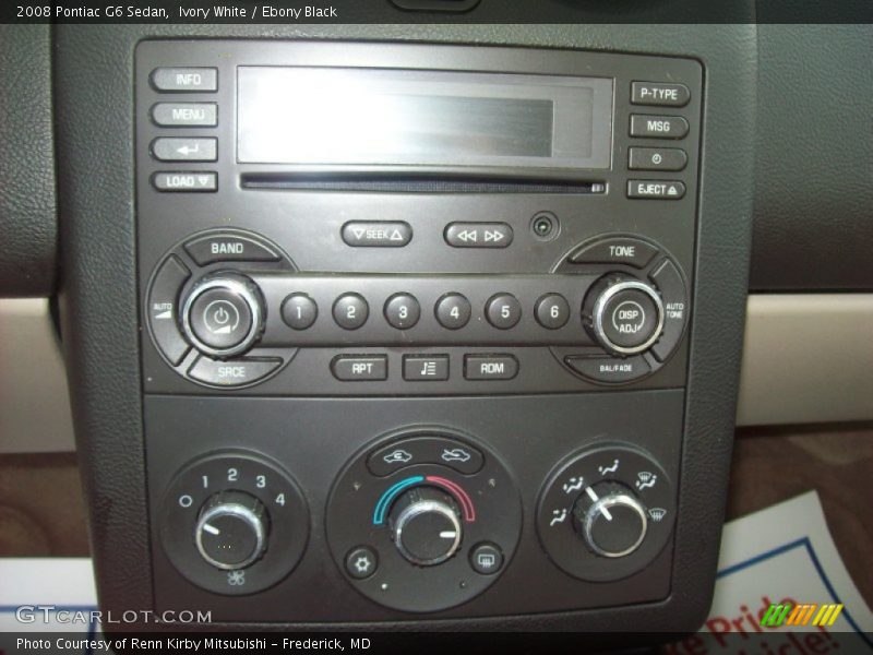 Ivory White / Ebony Black 2008 Pontiac G6 Sedan