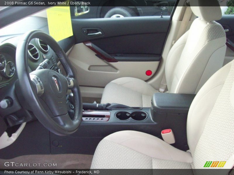 Ivory White / Ebony Black 2008 Pontiac G6 Sedan