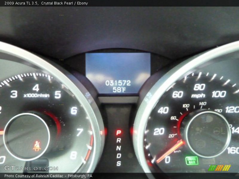 Crystal Black Pearl / Ebony 2009 Acura TL 3.5