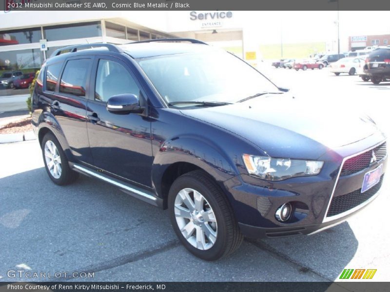 Cosmic Blue Metallic / Black 2012 Mitsubishi Outlander SE AWD