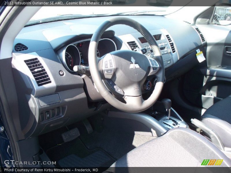 Cosmic Blue Metallic / Black 2012 Mitsubishi Outlander SE AWD