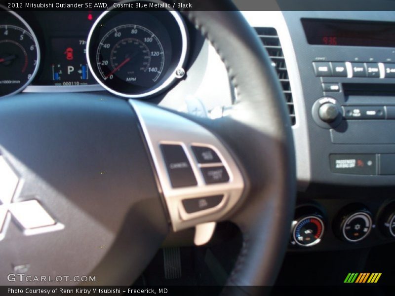 Cosmic Blue Metallic / Black 2012 Mitsubishi Outlander SE AWD