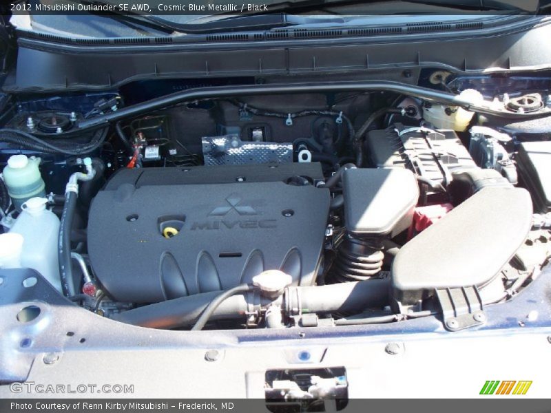 Cosmic Blue Metallic / Black 2012 Mitsubishi Outlander SE AWD