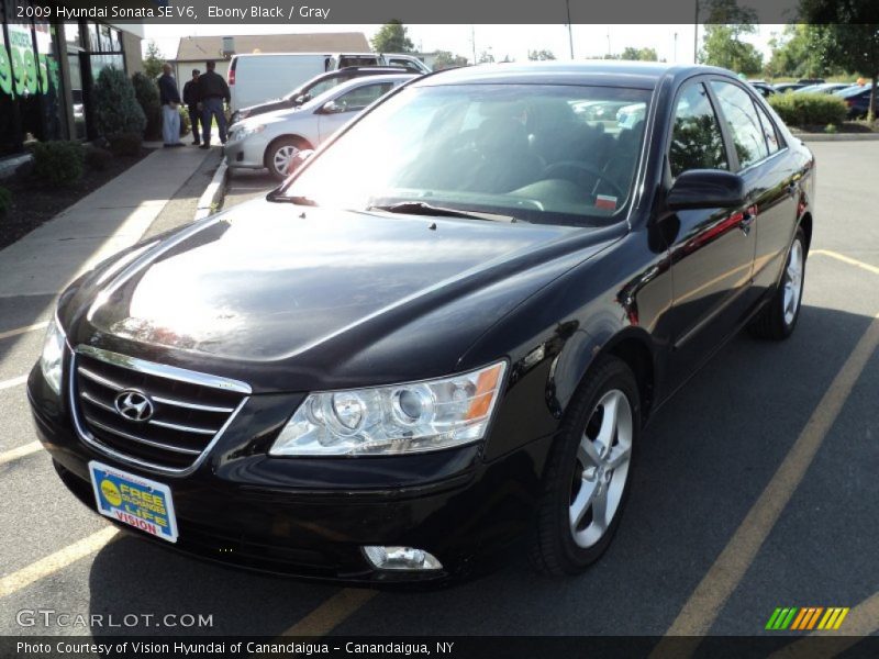 Ebony Black / Gray 2009 Hyundai Sonata SE V6