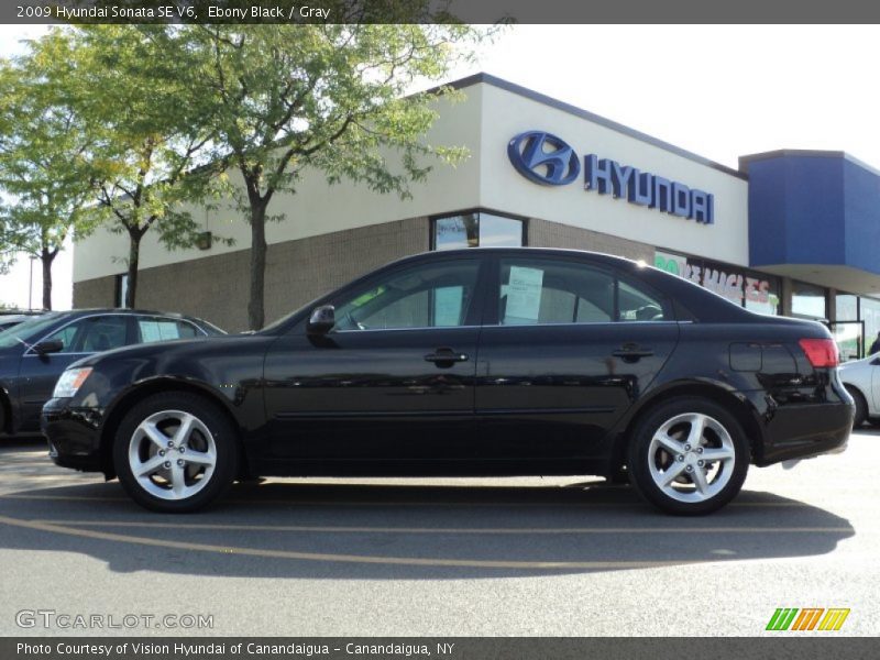 Ebony Black / Gray 2009 Hyundai Sonata SE V6