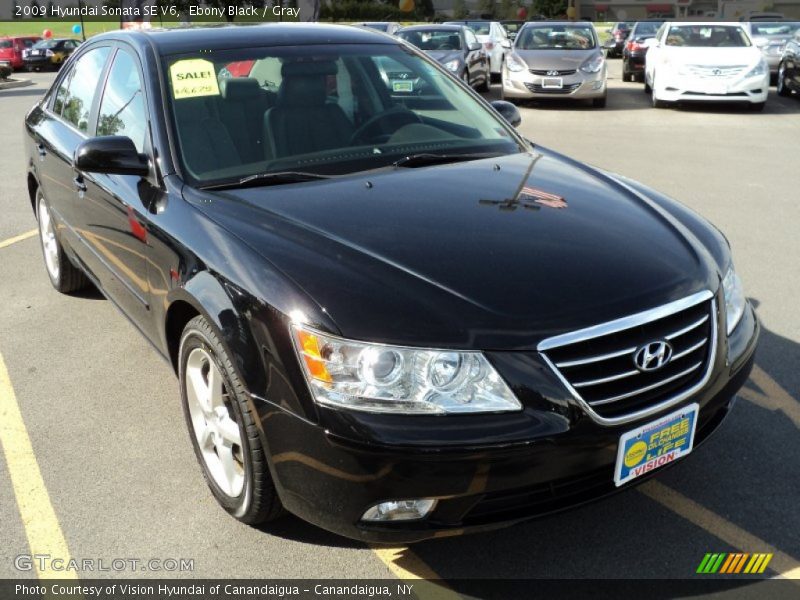 Ebony Black / Gray 2009 Hyundai Sonata SE V6