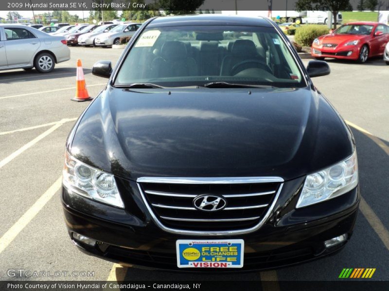 Ebony Black / Gray 2009 Hyundai Sonata SE V6