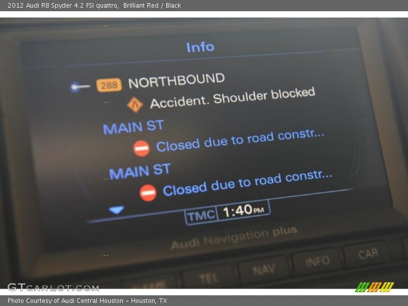 Brilliant Red / Black 2012 Audi R8 Spyder 4.2 FSI quattro