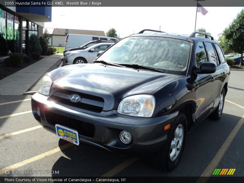 Moonlit Blue / Beige 2005 Hyundai Santa Fe GLS 4WD