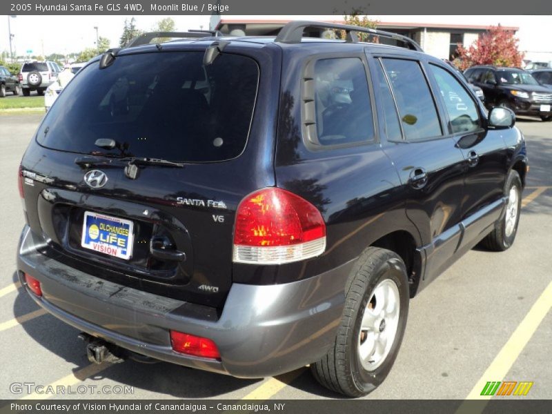 Moonlit Blue / Beige 2005 Hyundai Santa Fe GLS 4WD