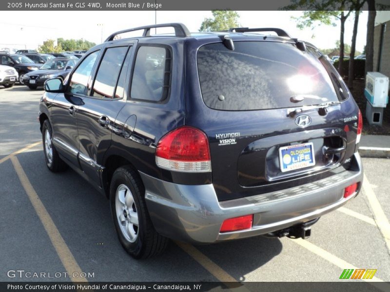 Moonlit Blue / Beige 2005 Hyundai Santa Fe GLS 4WD