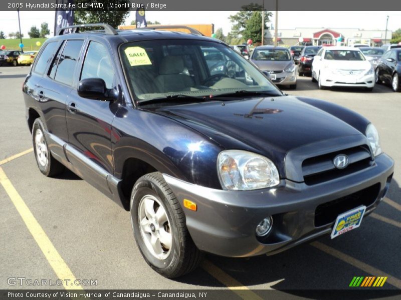 Moonlit Blue / Beige 2005 Hyundai Santa Fe GLS 4WD